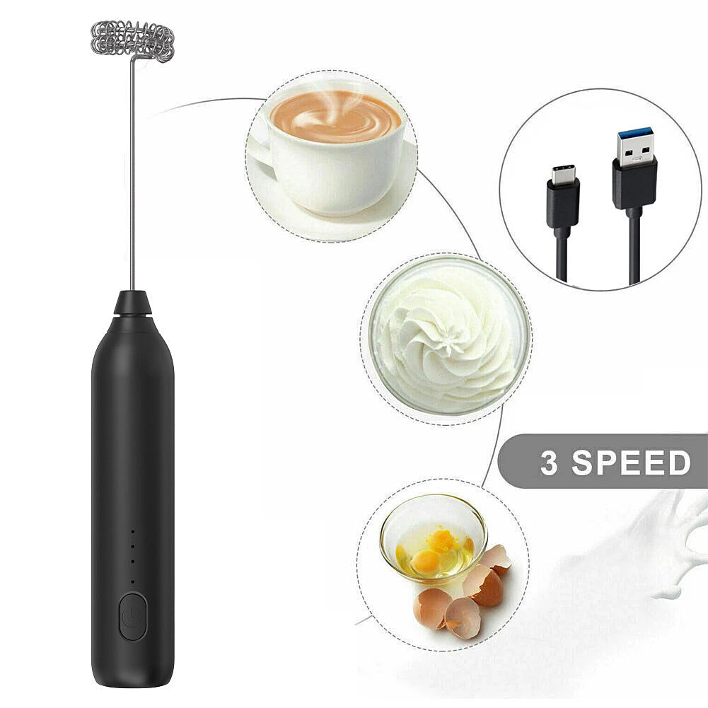 Electric Milk Frother & Coffee Beater (Handheld & Rechargeable)